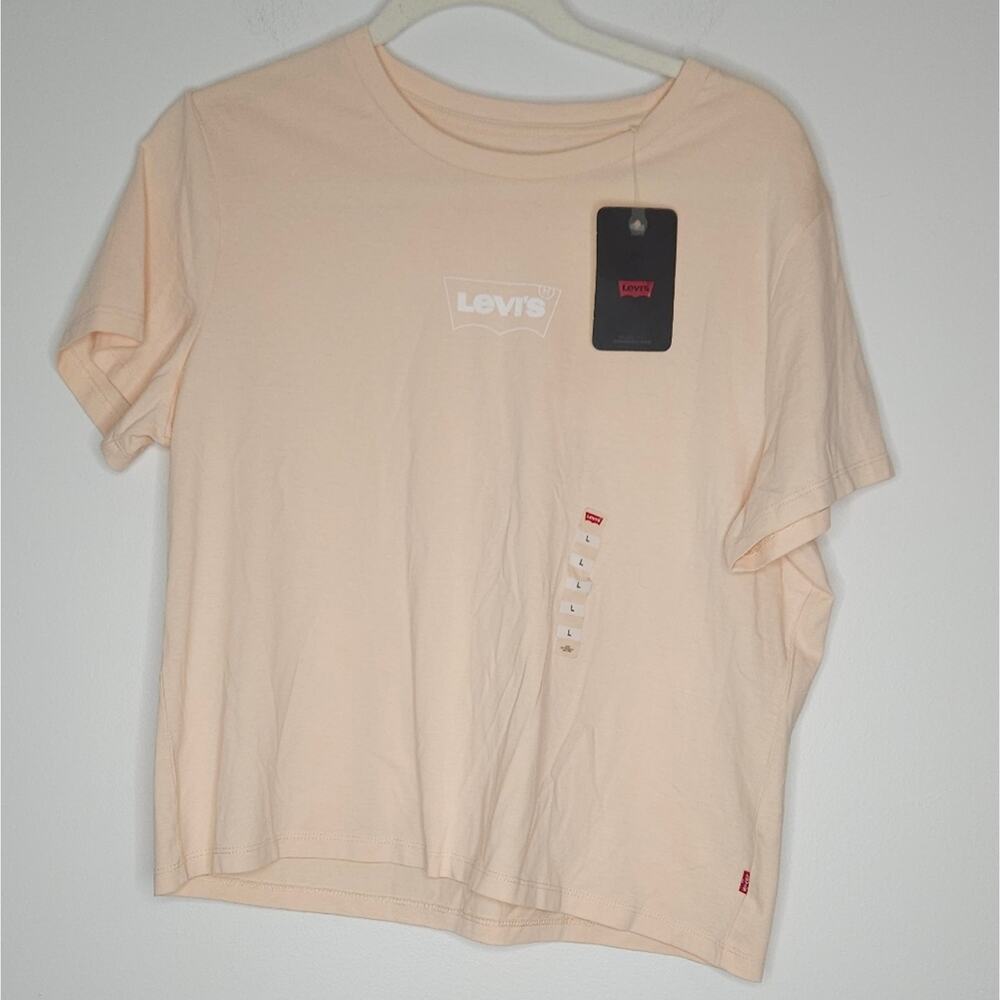 Levi's Cream Logo Tshirt crew neck